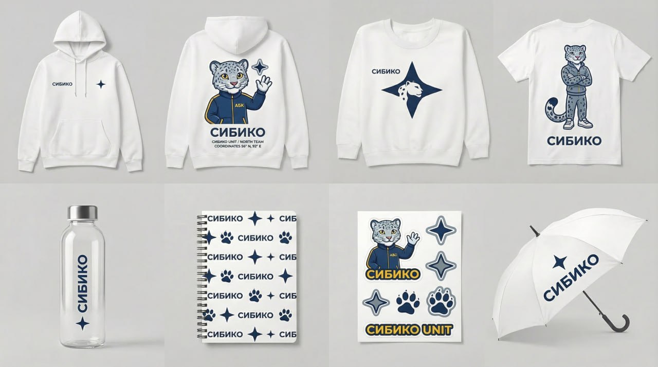 Мерч СИБИКО — толстовки, футболки, стикеры с Ирбисом